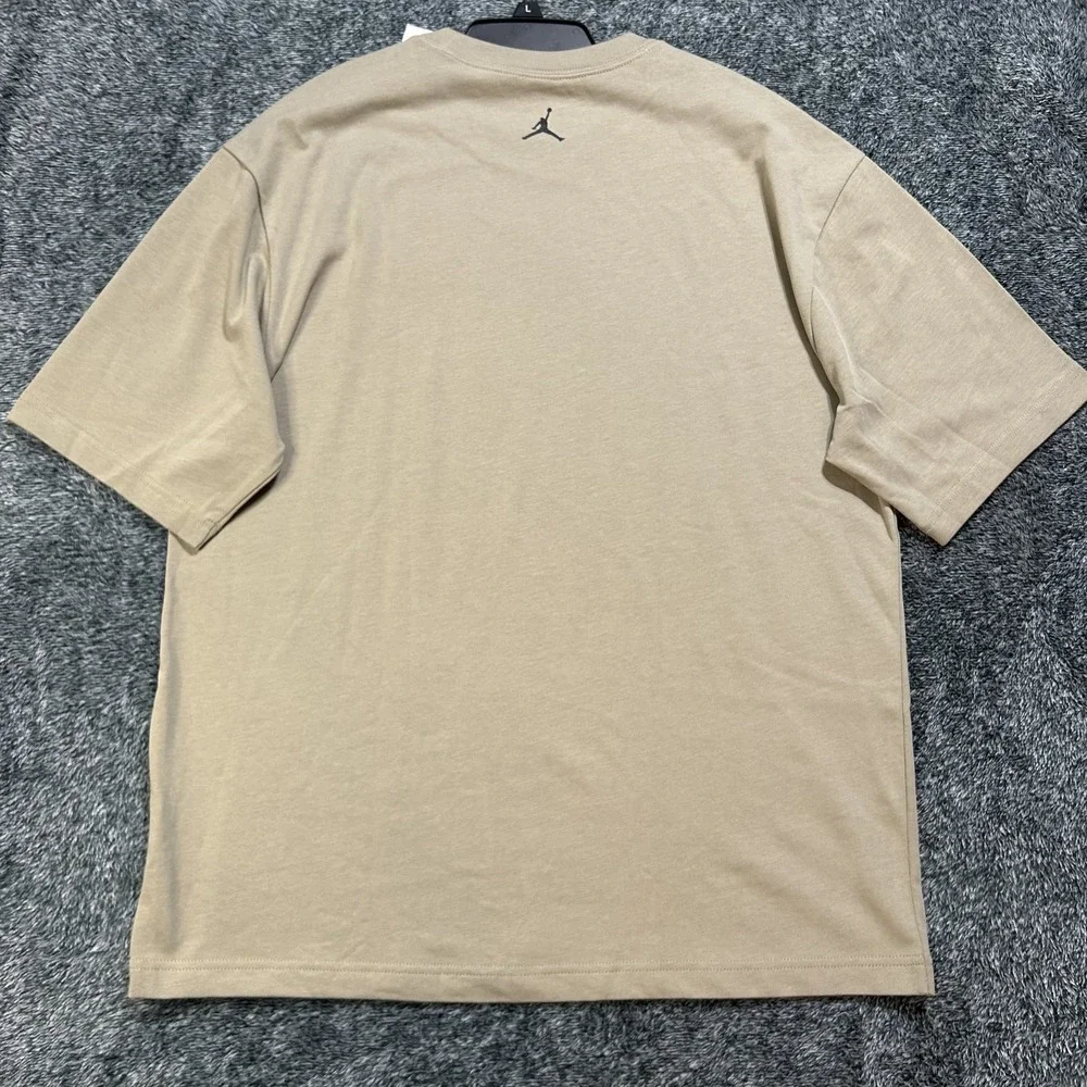 Jordan Mens Size L Brown Short Sleeve Sneaker Patch Athletic Shirt